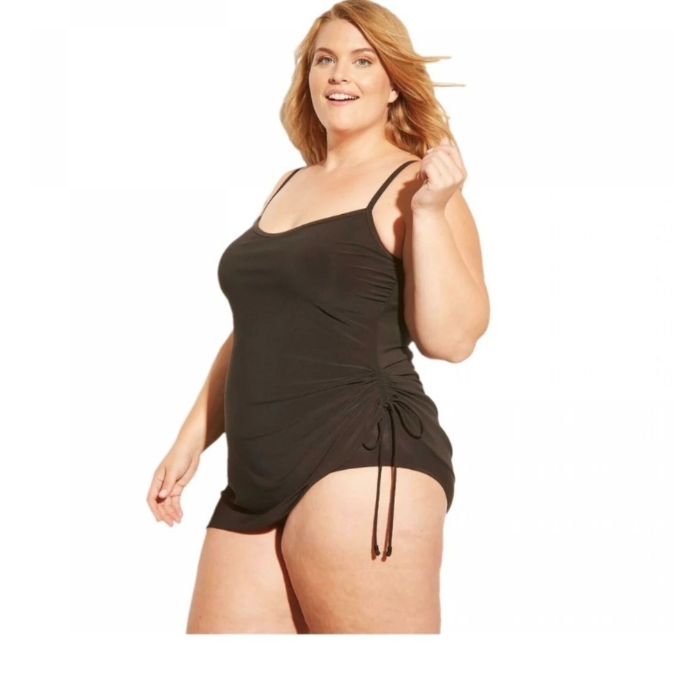AQUA GREEN WOMEN'S ONE PIECE SIDE TIE
SWIM DRESS new - Picture 2 of 8